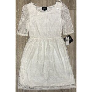 By and By Girls Dress Ivory Stripe Lace Size Small